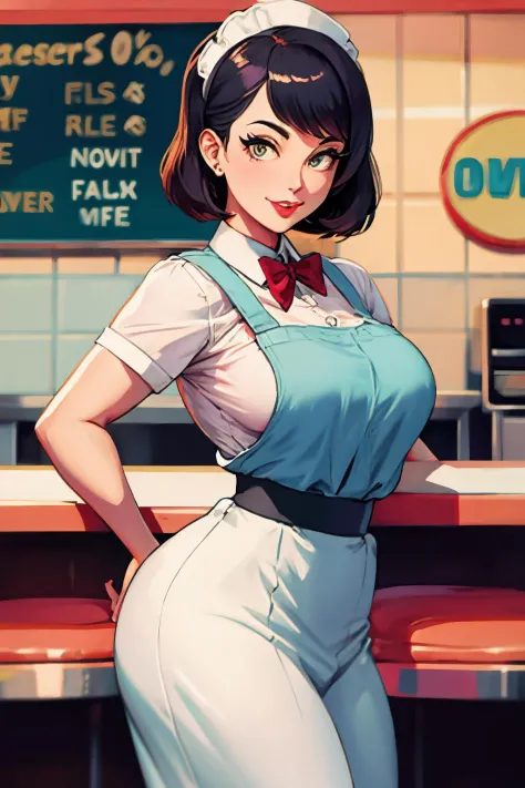 waitress at a 1950s diner