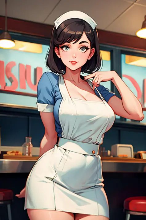 waitress at a 1950s diner