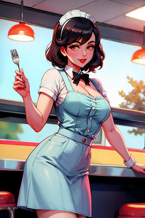 waitress at a 1950s diner