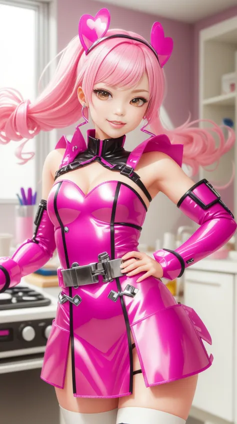 Pink colored <lora:BarbieCore:0.8> BarbieCore Latch, (shiny plastic:0.8), (pink plastic:0.9), anime style
