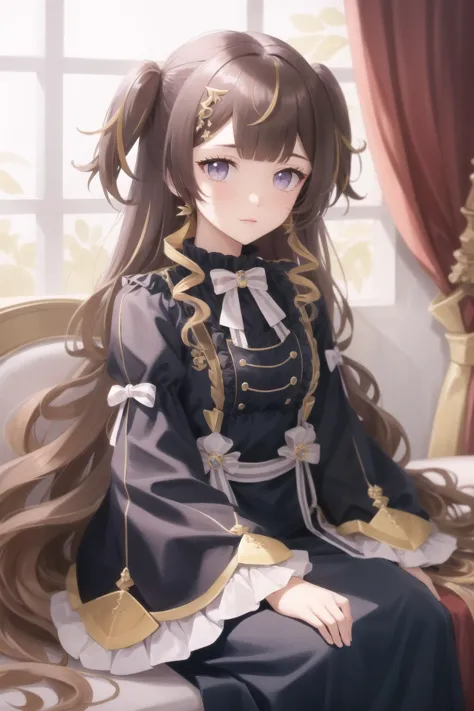 best quality, intricate details,

 <lora:anyaMelfissaHololive_v1:0.8> anya melfissa, very long hair, hair ornament, black dress,