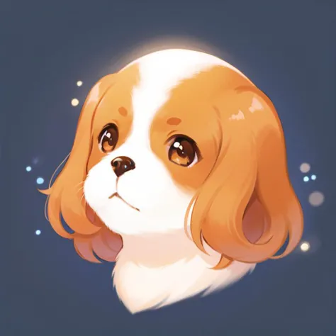 gmic_\(2dxiantiao\), nobledogs_ckcs  <lora:noble_dogs_xl_ckcs_e27:1>, icon with the head of cute cavalier king charles spaniel d...