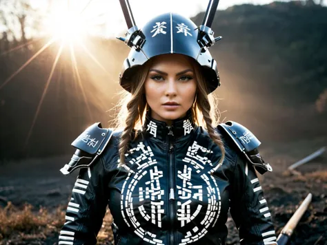 remarkable stylized picture of (Cyborg Samurai assassin:0.7) wearing a high collar motorcycle jacket with japanese writing, fight stance, shoulders implementations of wires and nano Future Tech, Large sedge hat, long hair in wind, weapon, (skull, skeleton, Synthwave sunrise scene with bleaked dark colorful Neon and black details:0.5)
BREAK Gl1tchBasalt  <lora:Gl1tchBasalt-000025:0.75>, abandoned city extraterrestrial landscape with ground made of voronoi-shaped prismatic voxels protruding from black ground in abandoned decaying  city flooded with dense milky-green fog laying on the ground. white-blue voxels
BREAK (from_below:1.2), (realistic raw photograph, shallow depth of field with strong swirly bokeh effect:0.6), analog film grain and analog film physical effects simulation, light leaks and sun flares, ( tessellation:0.9), (surreal ethereal otherworldly scenery:1.15), (lifelike,crisp,precise:1.2), Volumetric lighting, light caustics, sun flares, light leaks and subsurface light scattering