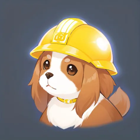 gmic_\(2dxiantiao\), <lora:noble_dogs_xl_ckcs_e27:0.9>  nobledogs_ckcs, flat 2d outlined icon with cute cavalier king charles sp...