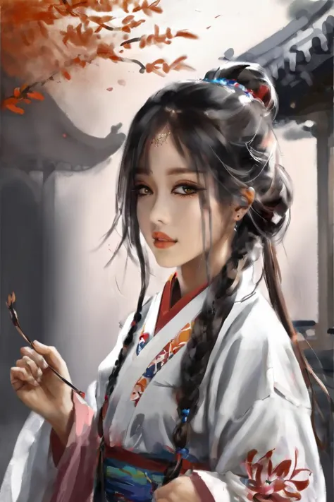 Masterpiece, best quality, 1girl,  <lora:kwFemale_Beta40-SDXL_v1:1>, a painting in the style of guidao style