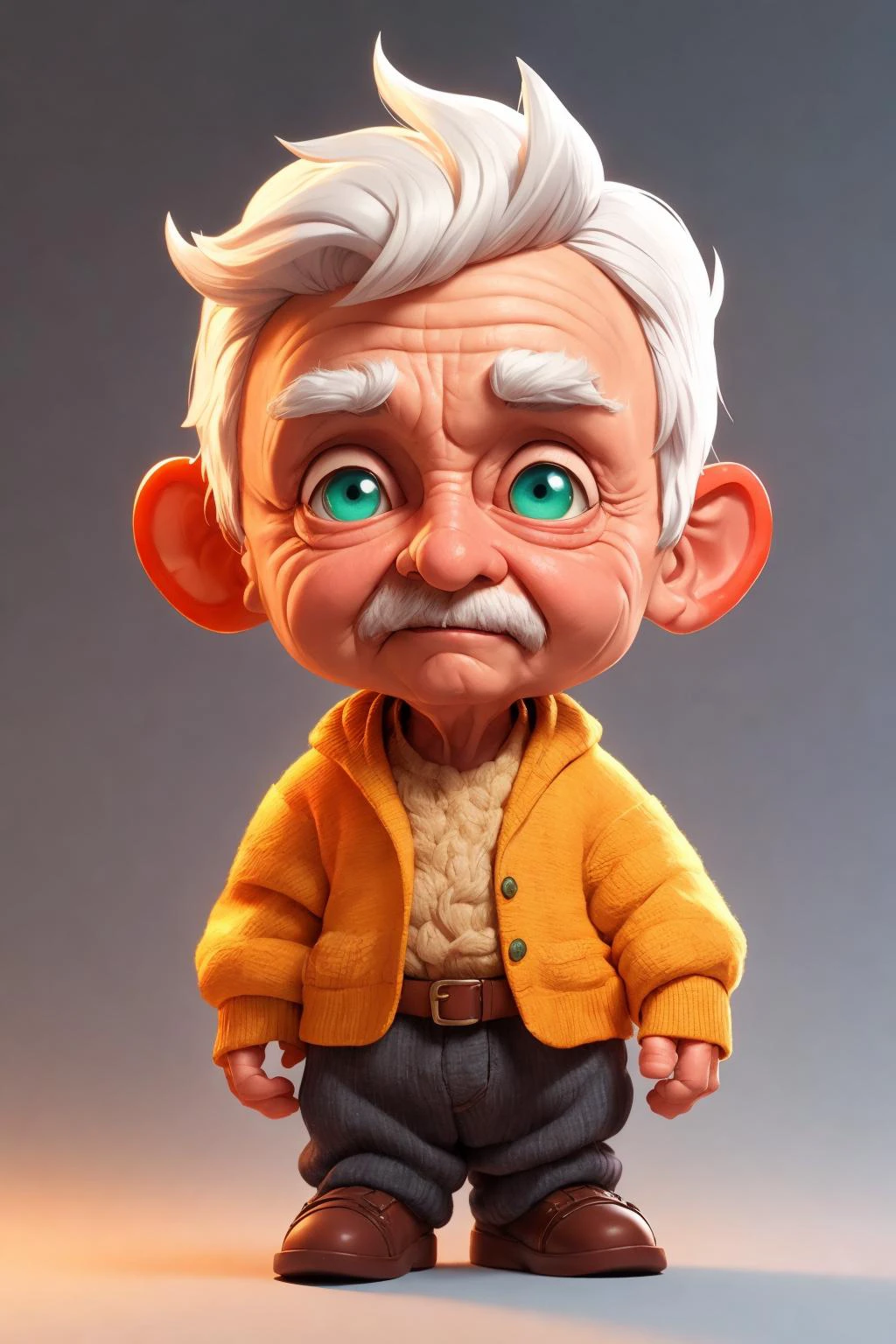 3dcharacter,(1man,  old  male:1.2), wise,  __eyecolor__ eyes, white __hair-male__, ,Wool,(full body:1.2),simple background, masterpiece,best quality,(light Tomato gradient background:1.1)