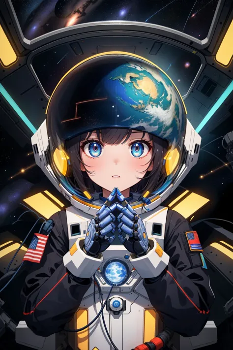 a girl in a space suit with a helmet on