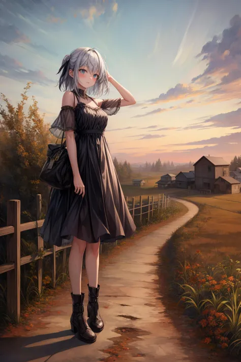 1girl, post-apocalypse, ravaged farmland, withered crops, barren soil, desperate farmers, detailed background, <lora:add_detail:1>, ((masterpiece)), (best quality), 8k, ultra-detailed, absurdress