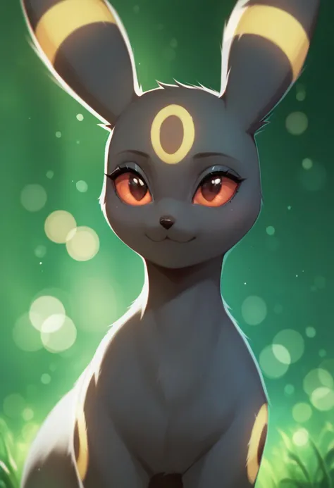 score_9, score_7_up, 
solo, 1girl, umbreon, pokémon \(creature\), feral, furry, 
bokeh, 
expressiveh,