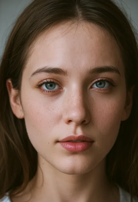 a close up of a woman with a white shirt and a necklace