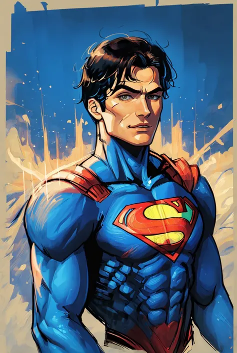 <lora:Ink_Painting-000006:.8>, superman