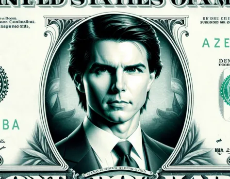 a close up of a dollar bill with a man in a suit on it