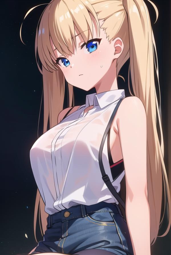 Airiakizuki Airi Akizuki Long Hair Blue Eyes Blonde Hair Twintails Break Skirt Thighhighs