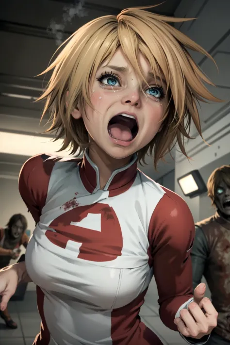 ((masterpiece, best quality))
<lora:MEASuvi:0.8>
MEASuvi, 1girl, solo, short hair, blonde hair, portrait,((running from zombies))
<lora:concept_aquascreaming-16:0.6>,aquascreaming, screaming, open mouth, crying with eyes open
<lora:GoodHands-beta2:1>