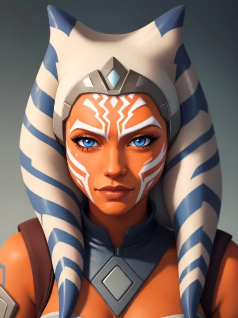 ahsoka_tano, orange skin, facial mark, tattoo