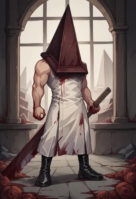 a cartoon image of a man with a knife and a hood on