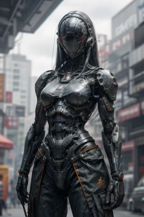 biomechanical style masterpiece,best quality,absurdres,high details,8K,photorealistic,amazing body,at distance,cowboy_shot,posing,flirting,(playful gaze, smirking:1.1),1girl,<lora:r4gdroid_v2:0.7>,r4gdr01d,gynoid,<lora:Cyberhelmet:0.5>,cyberhelmet,helmet,cyberpunk,antennas,<lora:Concept_-_Hella-sthetic_v2:0.3>, . blend of organic and mechanical elements, futuristic, cybernetic, detailed, intricate