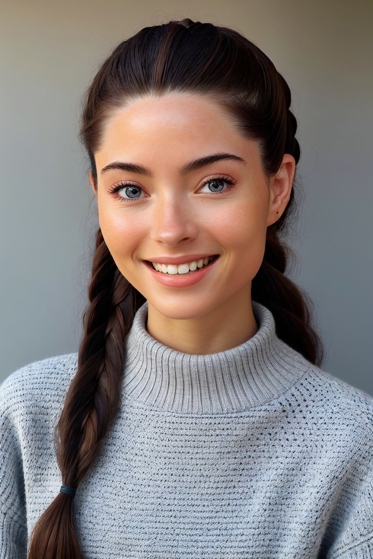 A close up of a woman with a braid in her hair - SeaArt AI