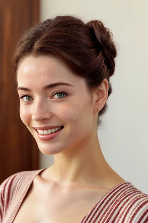 a close up of a woman with a smile on her face