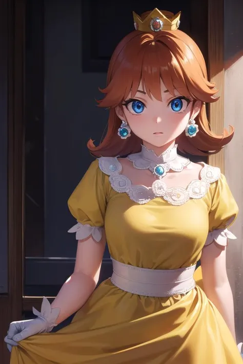 princessdaisy, <lora:princessdaisy-lora-nochekaiser:1>,
princess daisy, blue eyes, long hair, orange hair,
BREAK crown, daisy, d...