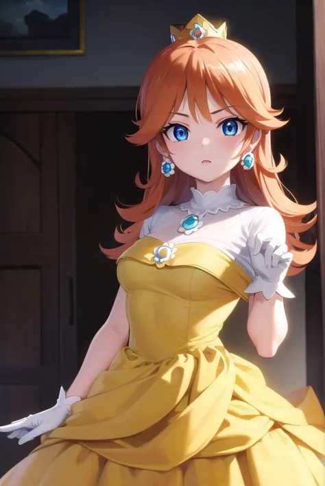 princessdaisy, <lora:princessdaisy-lora-nochekaiser:1>,
princess daisy, blue eyes, long hair, orange hair,
BREAK crown, daisy, d...