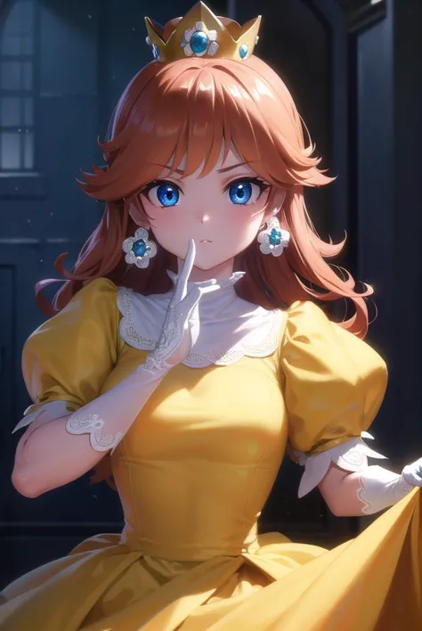 princessdaisy, <lora:princessdaisy-lora-nochekaiser:1>,
princess daisy, blue eyes, long hair, orange hair,
BREAK crown, daisy, d...