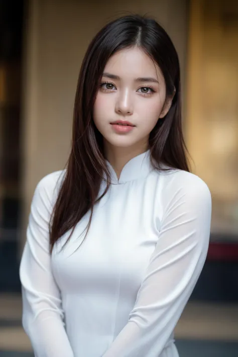 1girl, aodai white, photo art, (flower), <lora:aodai_white_SD_chiasedamme_v01:0.7>, a stunning photo with beautiful saturation, ultra high res,(realistic:1.4)),deep shadow,(best quality, masterpiece), pale skin, dimly lit, shade, flustered, blush, highly d...