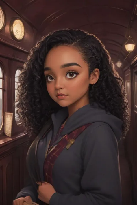 dan hipp style aisha dee at the hogwarts express <lora:Asha_XL:0.8>. digital artwork, illustrative, painterly, matte painting, highly detailed<lora:LCMTurboMix_DPM_SDE_Karras:1>