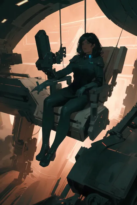cinematic shot of 1 woman, 
 mechanical limbs,  
adam hughes
space ship, deck
cinematic lighting 
( best quality, masterpiece )
...