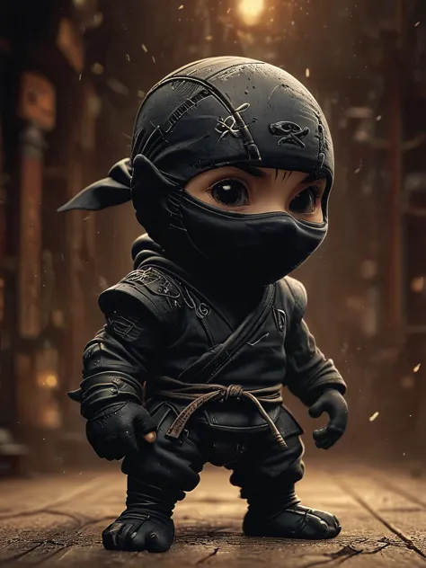 Tiny cute ninja character, soft smooth lighting, pixar style, (((masterpiece))), (((detailed))) ,     <lora:The_Dark_Side_Of_The...