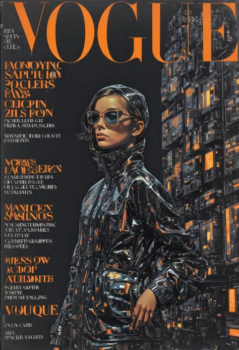 VOGUE (Fashion Magazine Cover Vintage 1960-1975) {Style} [SDXL]