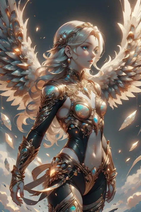 1girl, broken wings, defeated warrior,  <lora:angelic-wing-style-darquelilly-v1:0.4> angelicwingstyle  <lora:MidasMagic-22:0.6> ...
