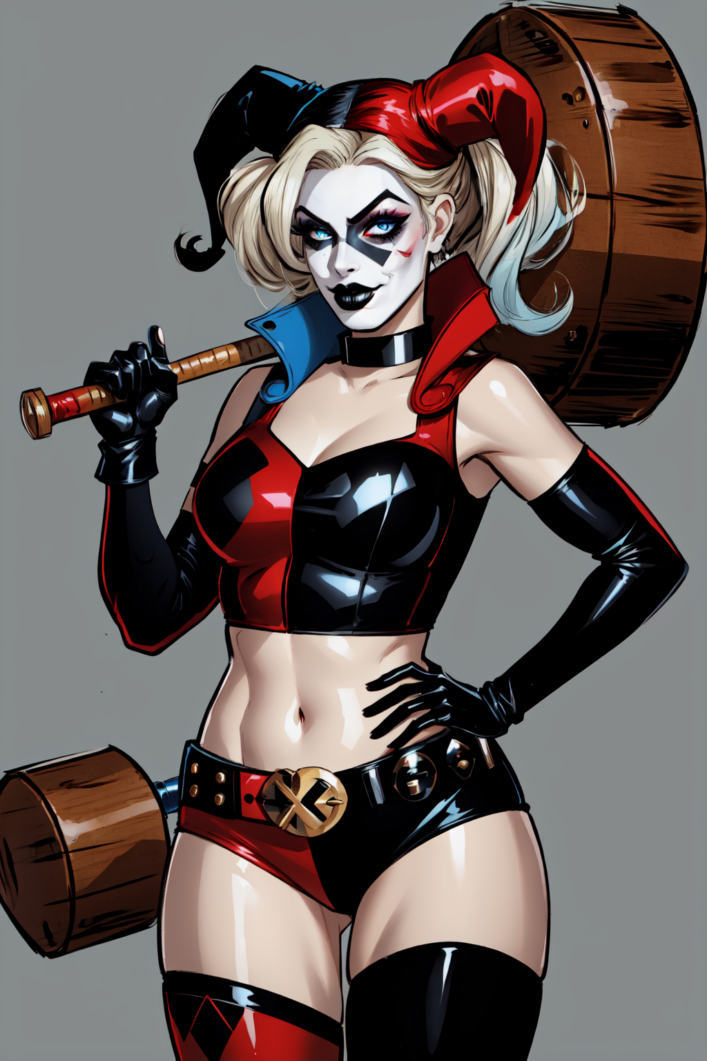 Harley harley is a female harley with a barrel of beer - SeaArt AI