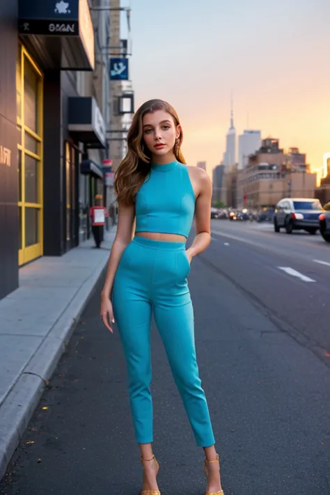 EmmaChamberlain, (masterpiece, best quality, extremely detailed, perfect body, perfect face:1.2), modelshoot, pose, street photo...