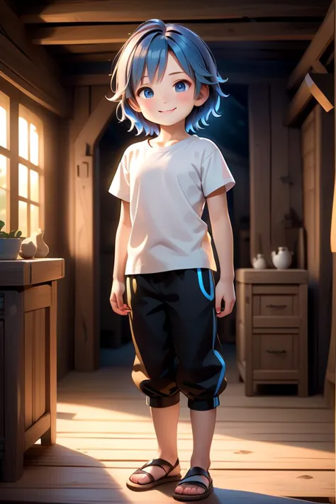 <lora:cutifiedanimecharacterdesign_variant_type_A_SDXL_v10:0.7>
one girl standing alone in a wooden village,  eyes are blue,  ha...