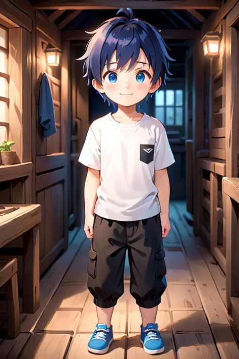 <lora:cutifiedanimecharacterdesign_variant_type_A_SDXL_v10:0.7>
one boy standing alone in a wooden village,  eyes are blue,  hai...