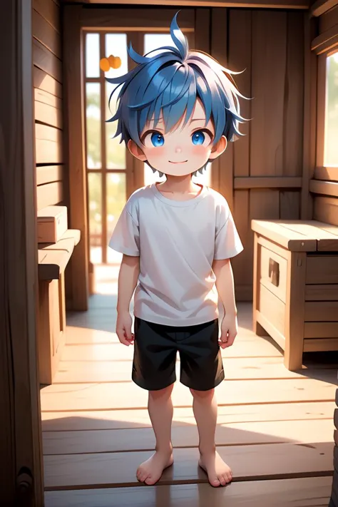 <lora:cutifiedanimecharacterdesign_variant_type_A_SDXL_v10:0.7>
one boy standing alone in a wooden village, his eyes and hair ar...
