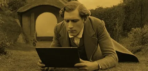 arafed man laying on the ground using a laptop computer