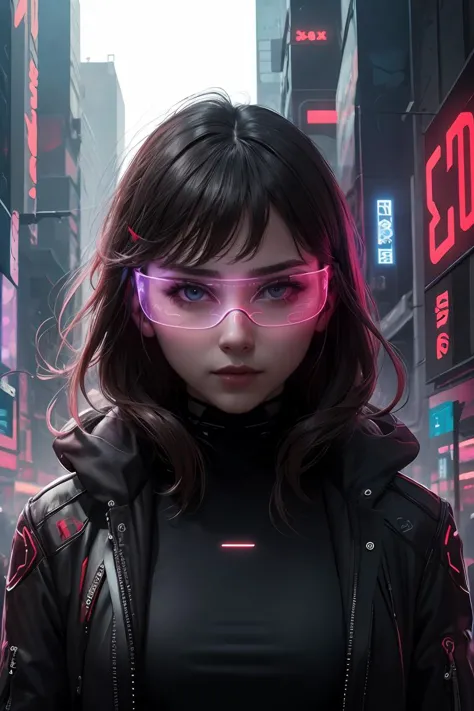 ((masterpiece:1.2,top quality)),woman,4K,futuristic led glasses,cyberpunk glasses,<lora:LED_Glasses-000012:0.8>,