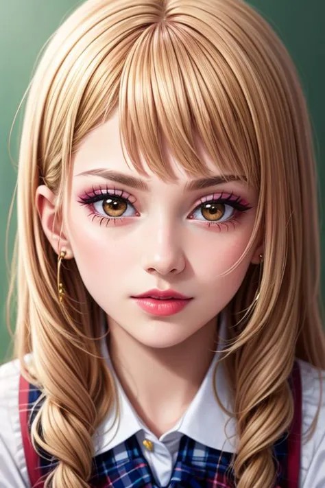 beautiful detailed portrait, young adorable schoolgirl, long straight hair, bangs, beautiful detailed face, makeup, lipstick, pouting, blushing, best quality, extemely detailed <lora:detail_slider_v4:1.3> <lora:colorize:0.6>