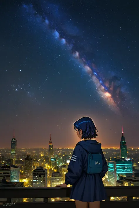 score_9, score_8_up, score_7_up, zPDXL2, <lora:MilkyWay:1>, (((night))), night sky, ((stars)), milky way, 
city from far away, skyscrapers