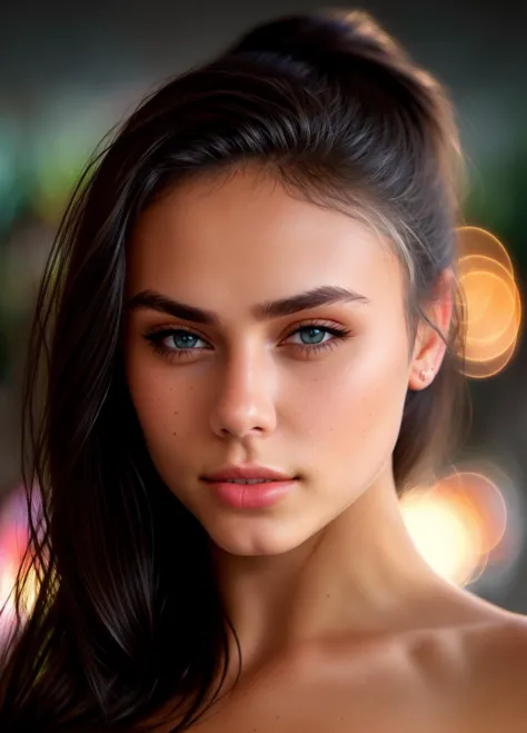 a close up of a woman with long hair and a very pretty face