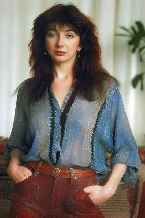 Foto de Katebush (olhando:1.2) no visualizador, fotografia profissional, Zeiss 50mm F8, foto premiada, Papel de parede unity 8k, ultra detalhado, lindo, estética, iluminação perfeita