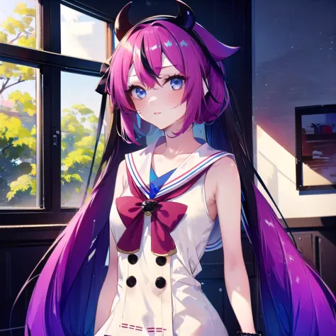 anime girl with long purple hair and a sailor outfit