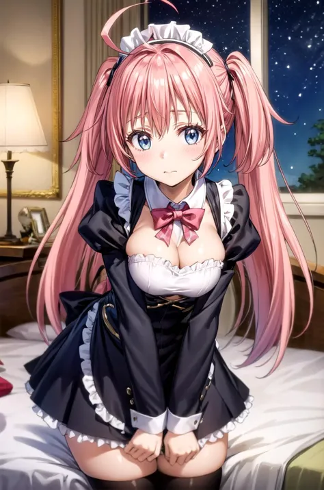 (masterpiece, best quality, detailed), 1girl, solo, looking at viewer, <lora:Milim Nava:0.7>, pink hair, long hair, twintails, m...