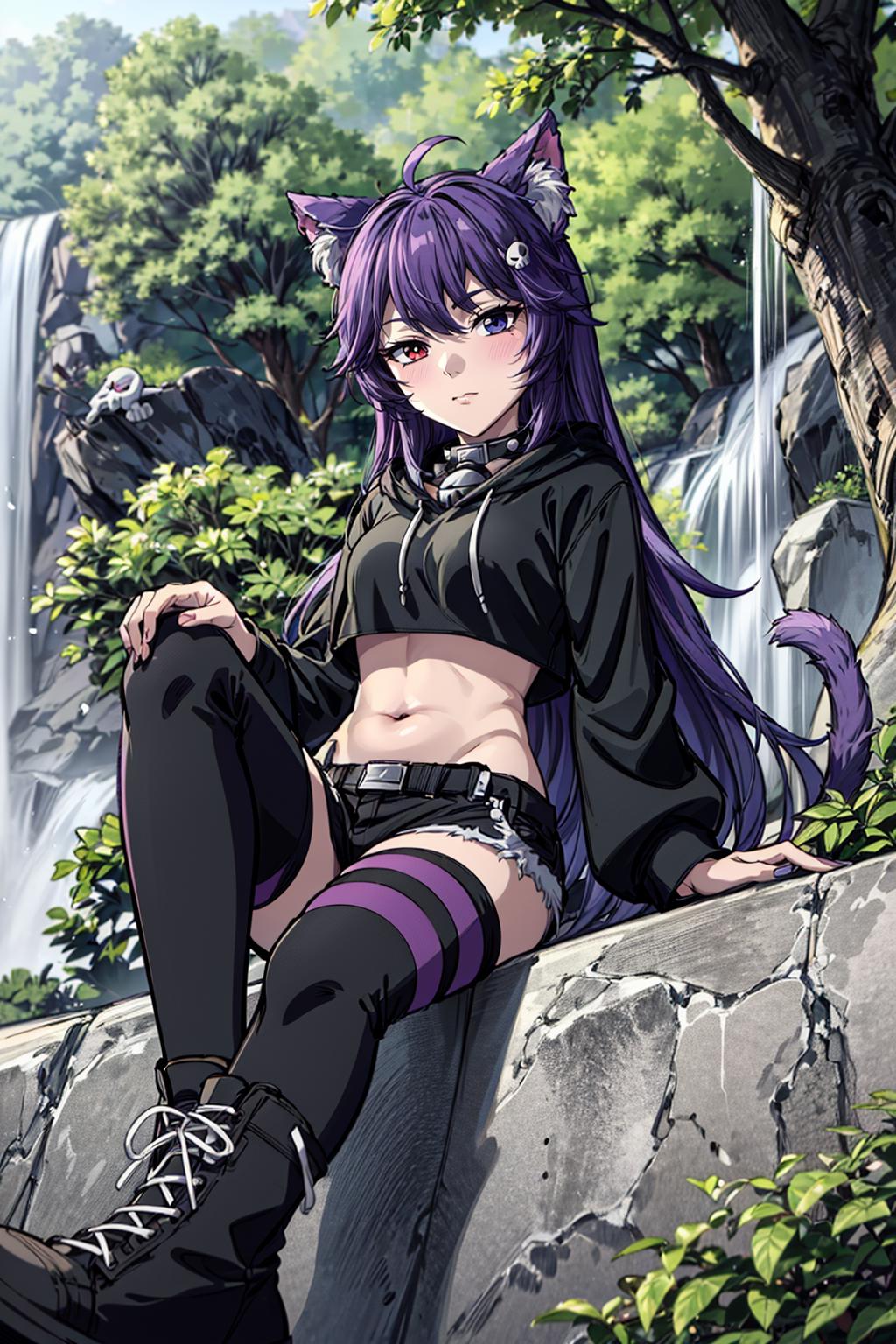 Yoruichi Shihōin (NSFW 1.5), naked, sensual on thermal baths - SeaArt AI