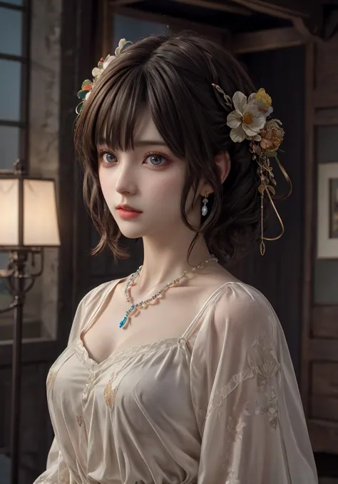 1girl,((solo)),((ultra-detailed)),in the field,overexposure,extremely detailed cg 8k wallpaper,extremely delicate and beautiful,highly detailed,cinematic lighting,(cinematic highlight hair),(best quality),((masterpiece)),stand \(jojo\),perfect eyes,
in spring,dusk,hair ornament,jewelry,bead necklace,
Tyndall effect,hdr,pixel-perfect duplicate,exquisite face,outskirts,hdr,<lora:more_details_2:0.4>,<lora:side_buns_hairstyle:0.3>,<lora:Sexy nightgown Chinese Hanfu(84):0.3>,