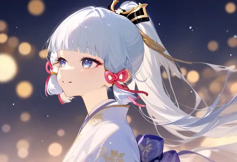 anime girl with white hair and a crown on her head