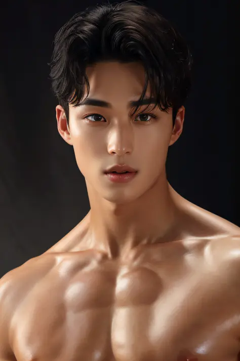 oppav3, (masterpiece, ultra quality, high resolution, 8k, intricate: 1.2), (detailed face:1.2), handsome, detailed skin, pores, absurdres , hunk, muscle, working out, nude, pectorals, muscle, 1boy, male focus, ((realistic)), abs, good lighting quality, mus...