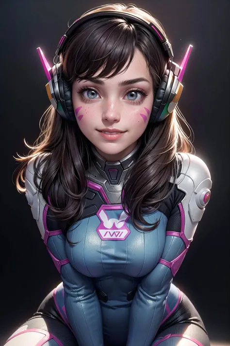 a woman in a futuristic outfit with headphones on